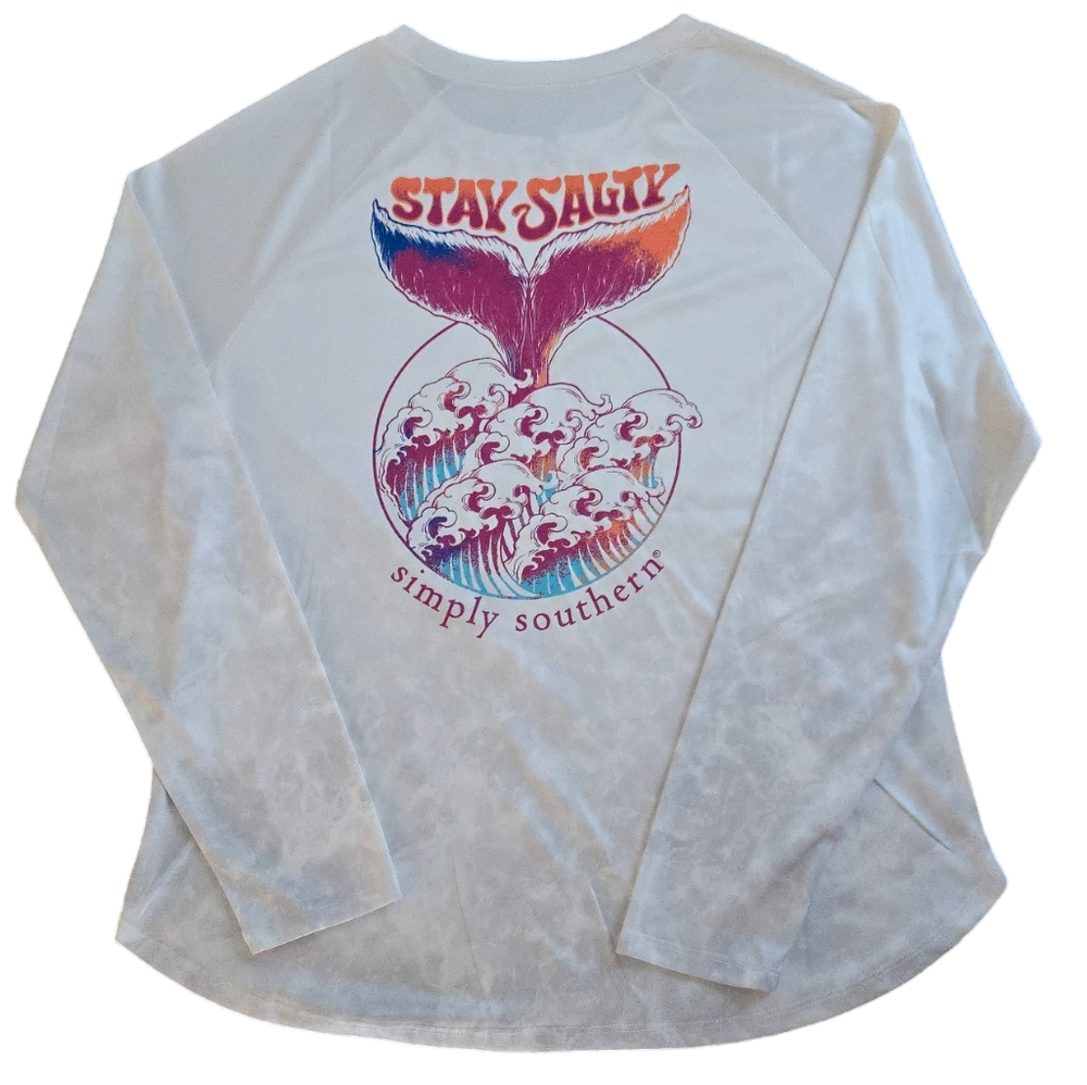 NWT Simply Southern Stay Salty Ocean Whale Rashguard